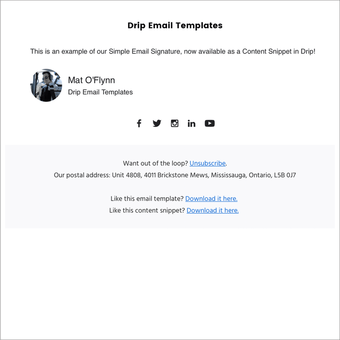 Simple Email Signature Drip Email Templates   Simple Email Signature 